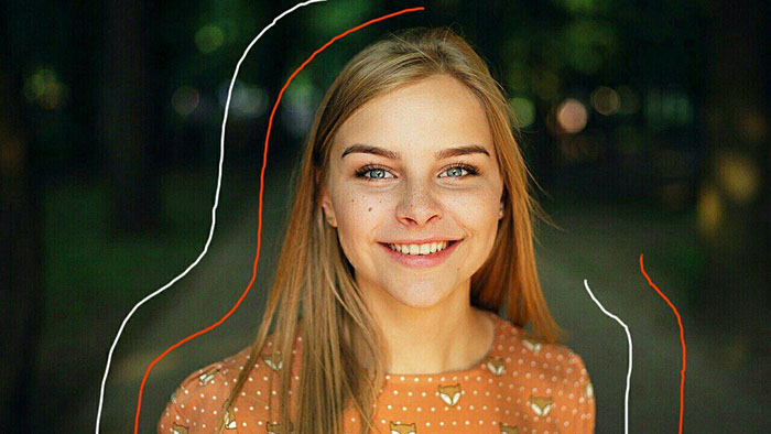 doodles on photos, girl photo, girl laughing, outline doodle, LightX editor, photo editor, line doodle