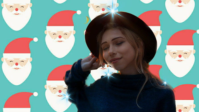 how to edit Christmas photos, Christmas stickers, Christmas backdrops,