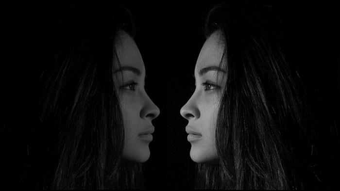 double exposure portrait, double exposure effect, girl portrait, woman portrait, white background, LightX App