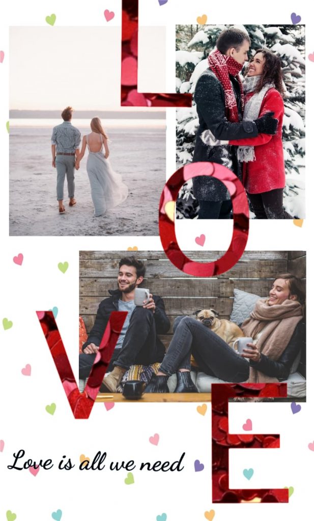 valentines day photocards, valentines day stickers, valentines day frames, photo collage, collage maker app, collage maker online