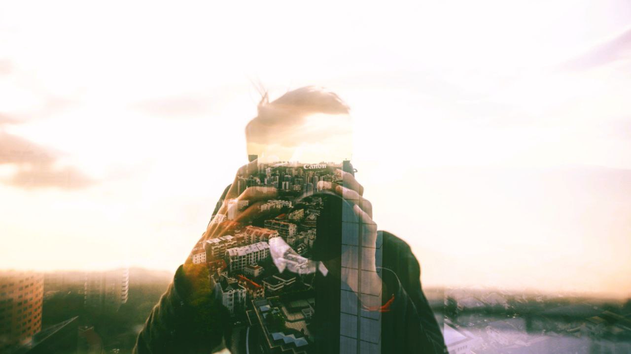 Double Exposure photo, Add one image on another