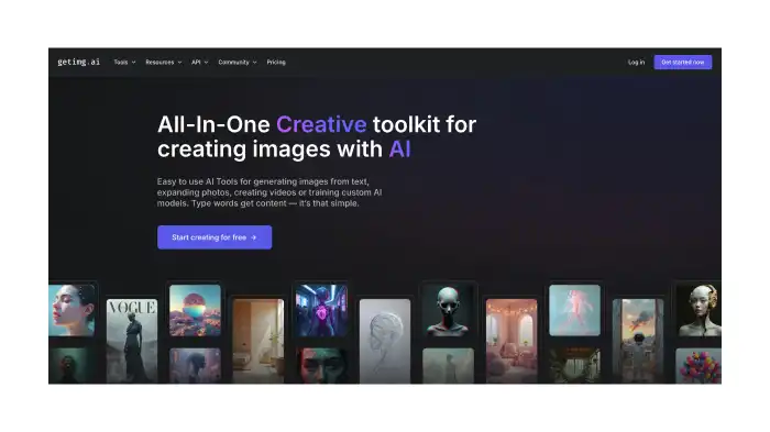 A screenshot of getimg.ai’s homepage. 