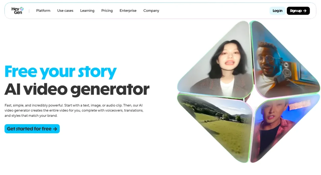 A screenshot of HeyGen AI video generator