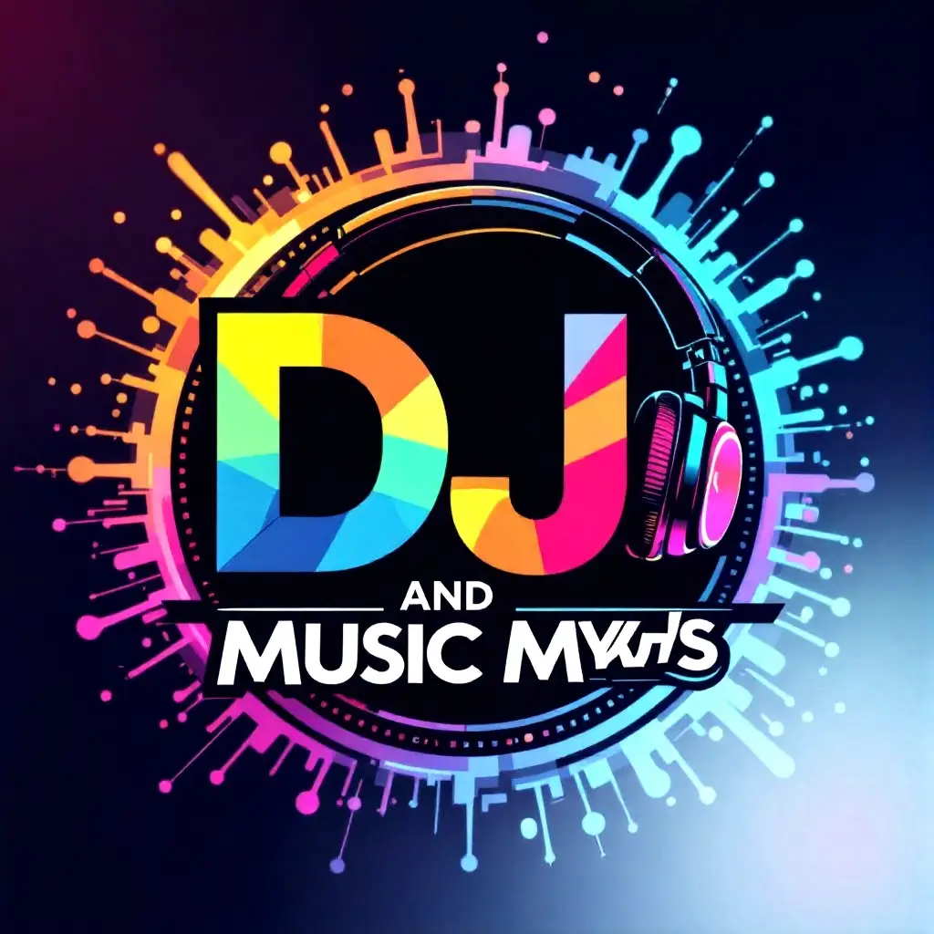 AI logo designs for DJs and music bands with vibrant and rhythmic visuals