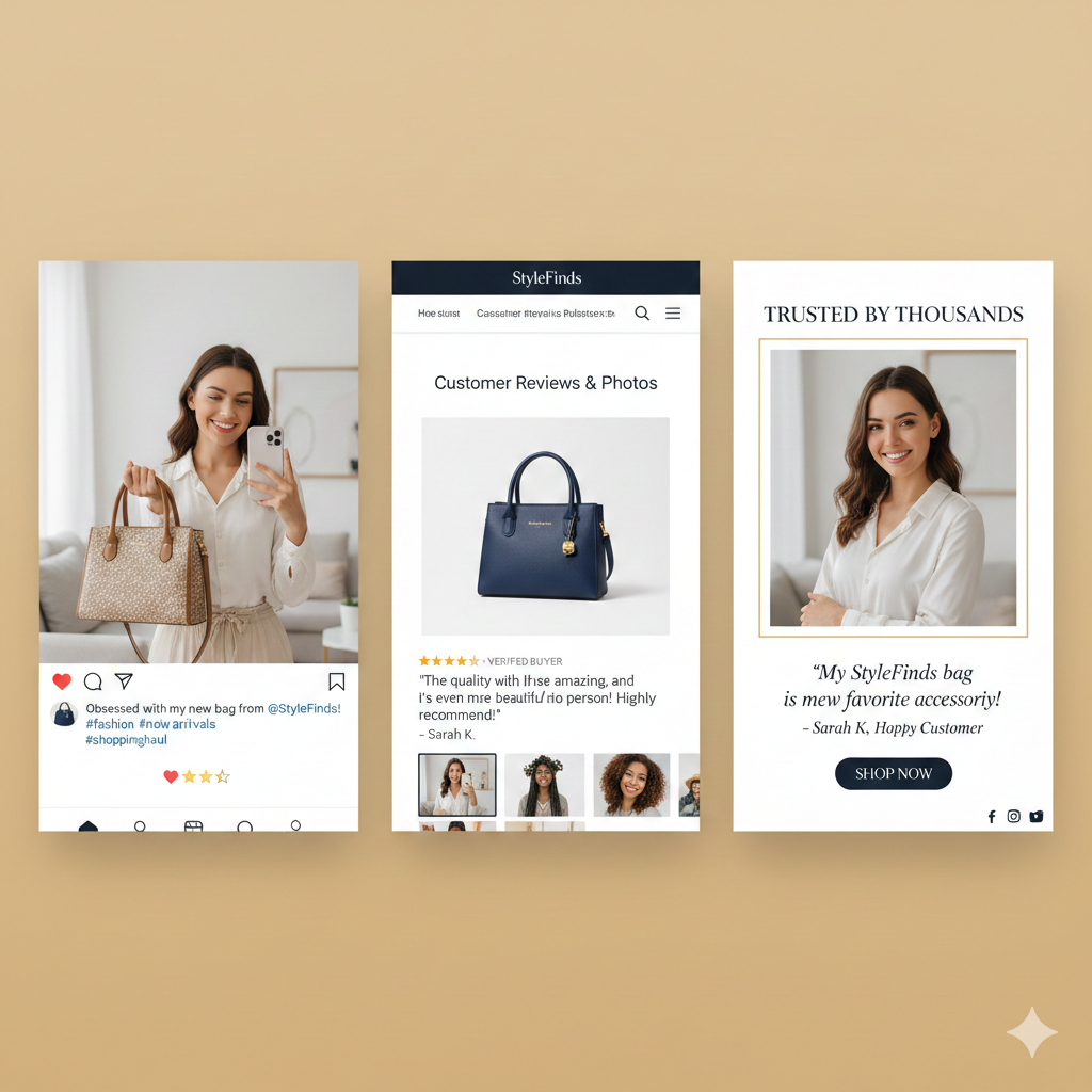 Screenshots of product representation on different platforms