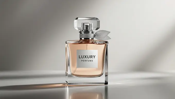 Luxury perfume bottle centered on a clean white background.
