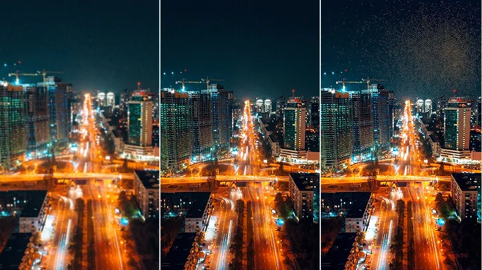 Example showing detailed café background with depth and bokeh.