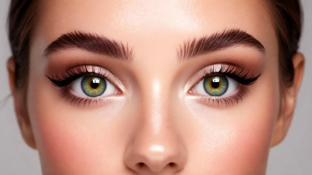 close-up image of a doe eyes with natural makeup look.