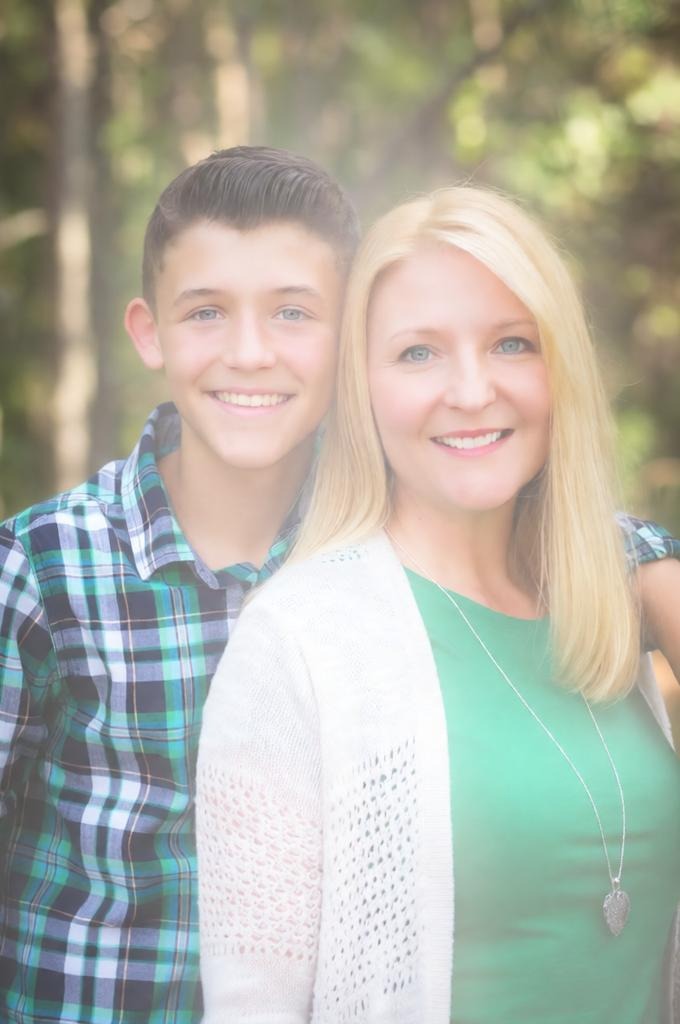 portraits of son & mother with a little bit of blur & brightness. 