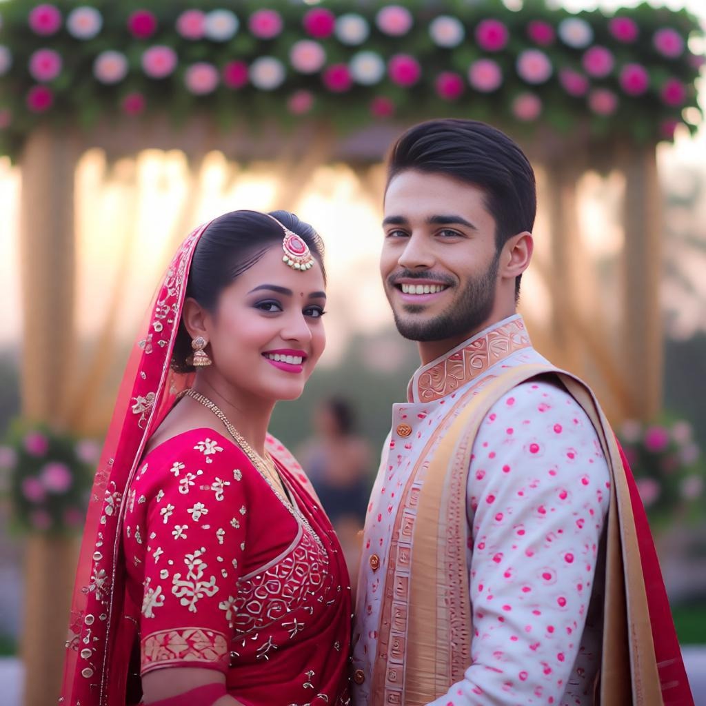 Indian bride portrait with jewelry and mehndi.