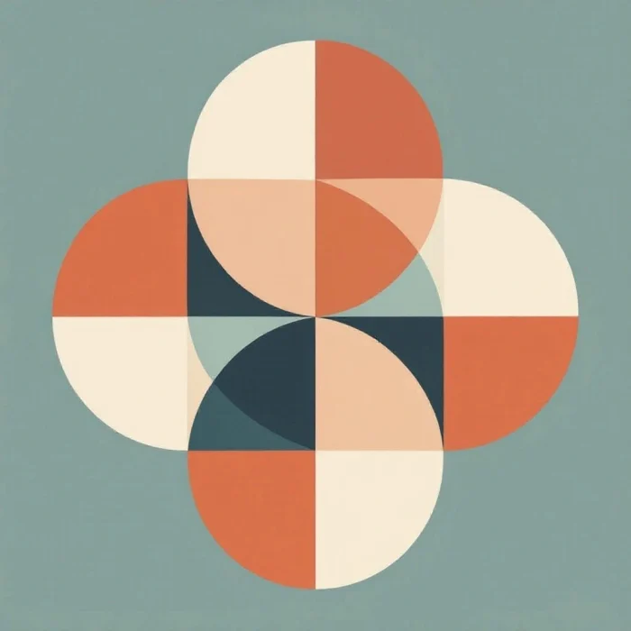 Geometric circles and lines, minimal abstract design.