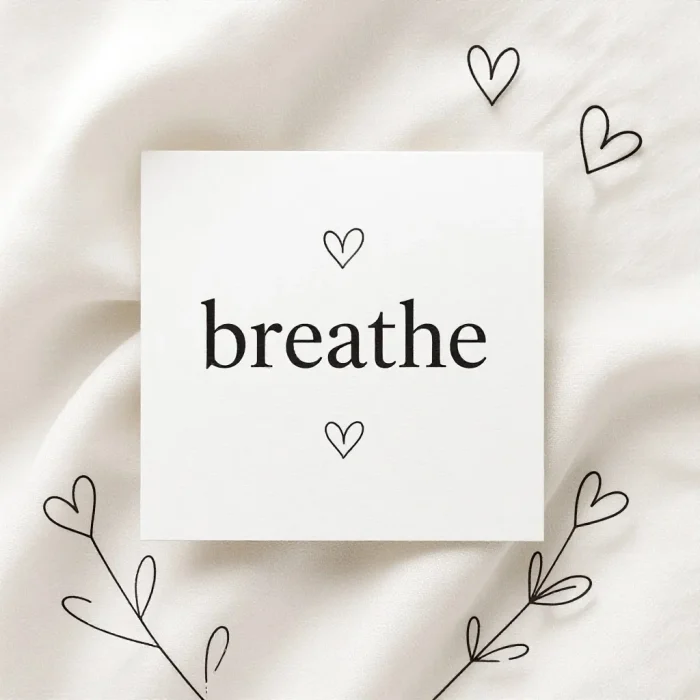 Breathe word clean, minimal typography design.