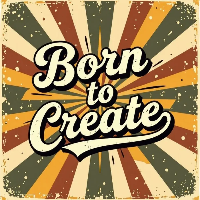 Born to create vintage typography badge design.