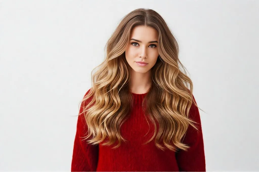 Person with loose beach waves, soft texture