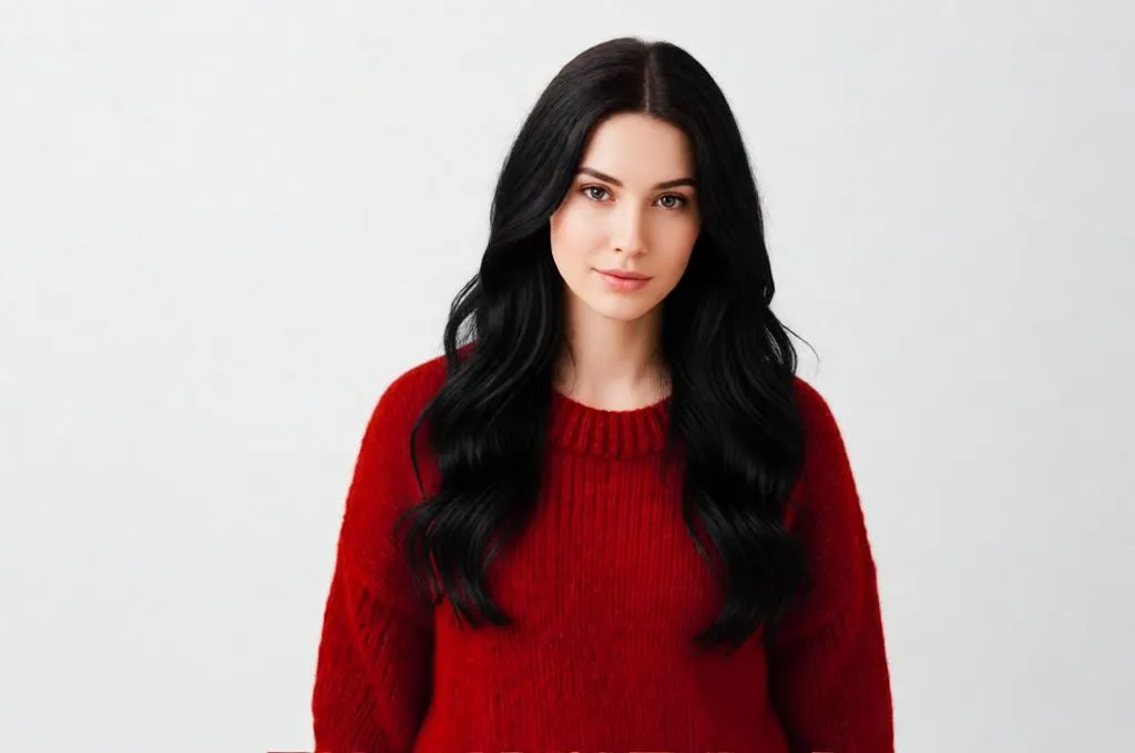Person with same hairstyle, deep jet black hair