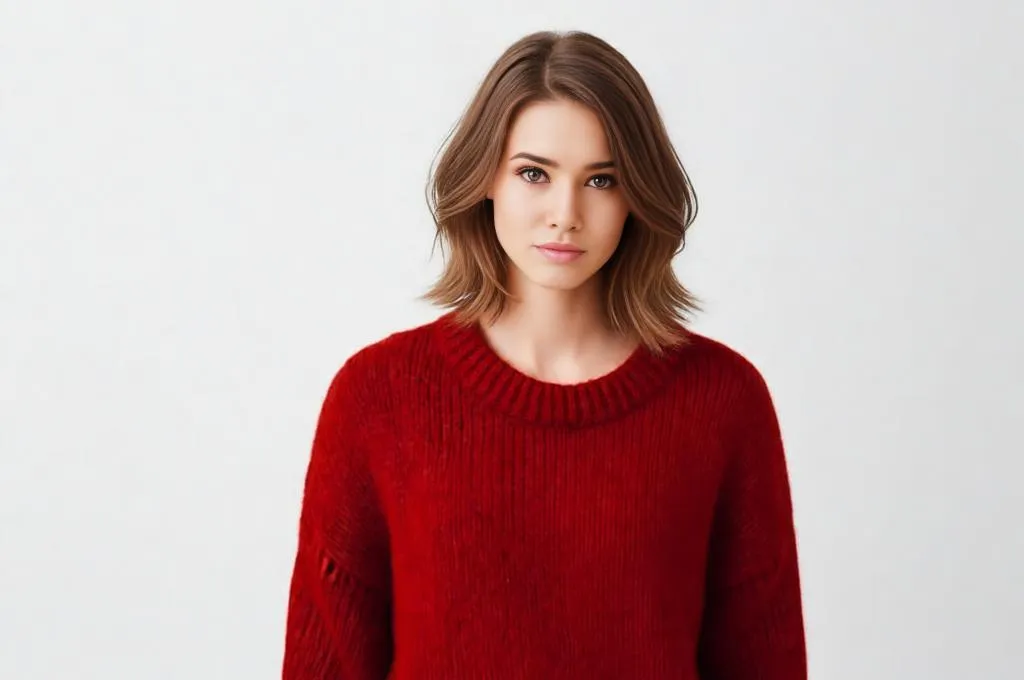 Person with layered short crop, soft feathered edges