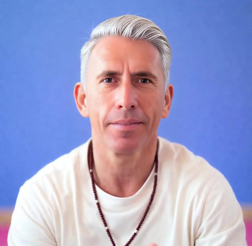 Man with same hairstyle, platinum blonde