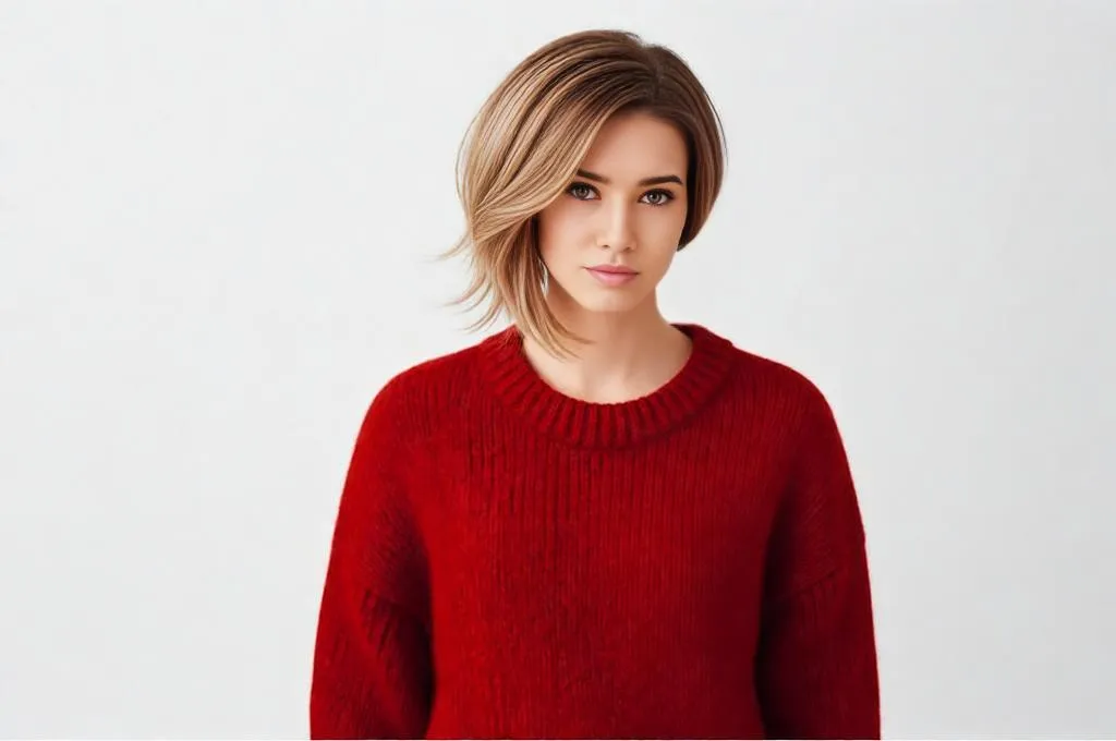 Person with asymmetrical bob, one side longer