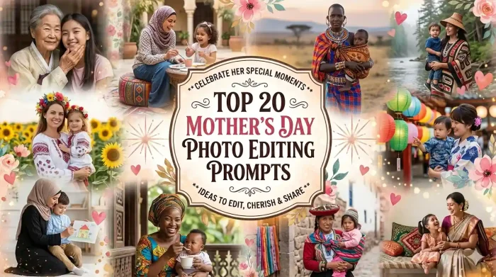Top 20 prompt image of mother and kids