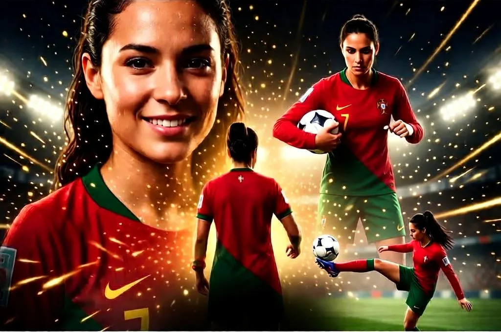 Portugal football hero poster with action and portrait composition.