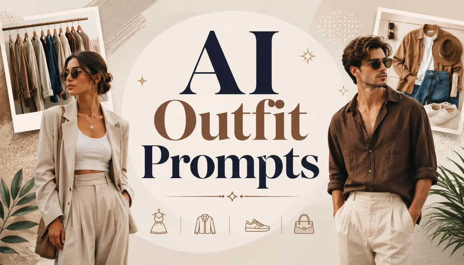 AI Outfit Prompts fashion banner with stylish models.