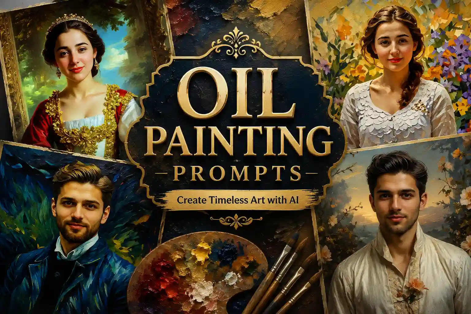 blog banner image - oil painting prompt