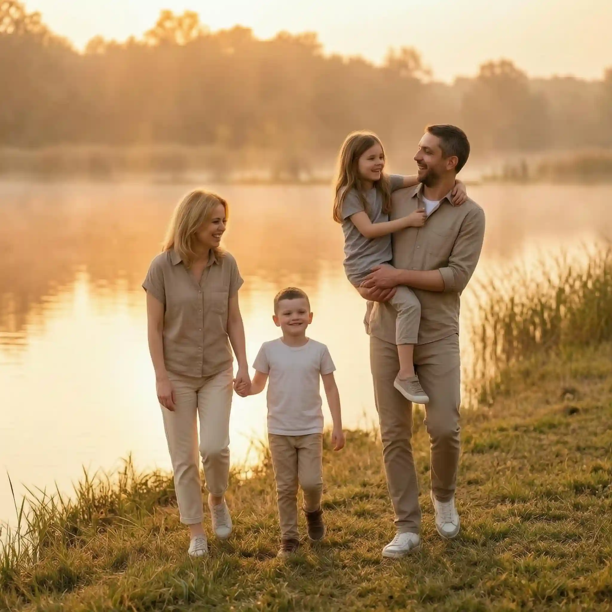 Cinematic Family Memory image of four people