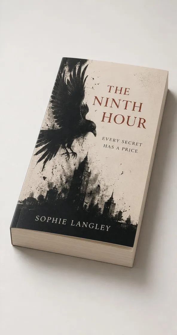 Book viewed from a low angle with the front cover and layered side and bottom page edges visible.