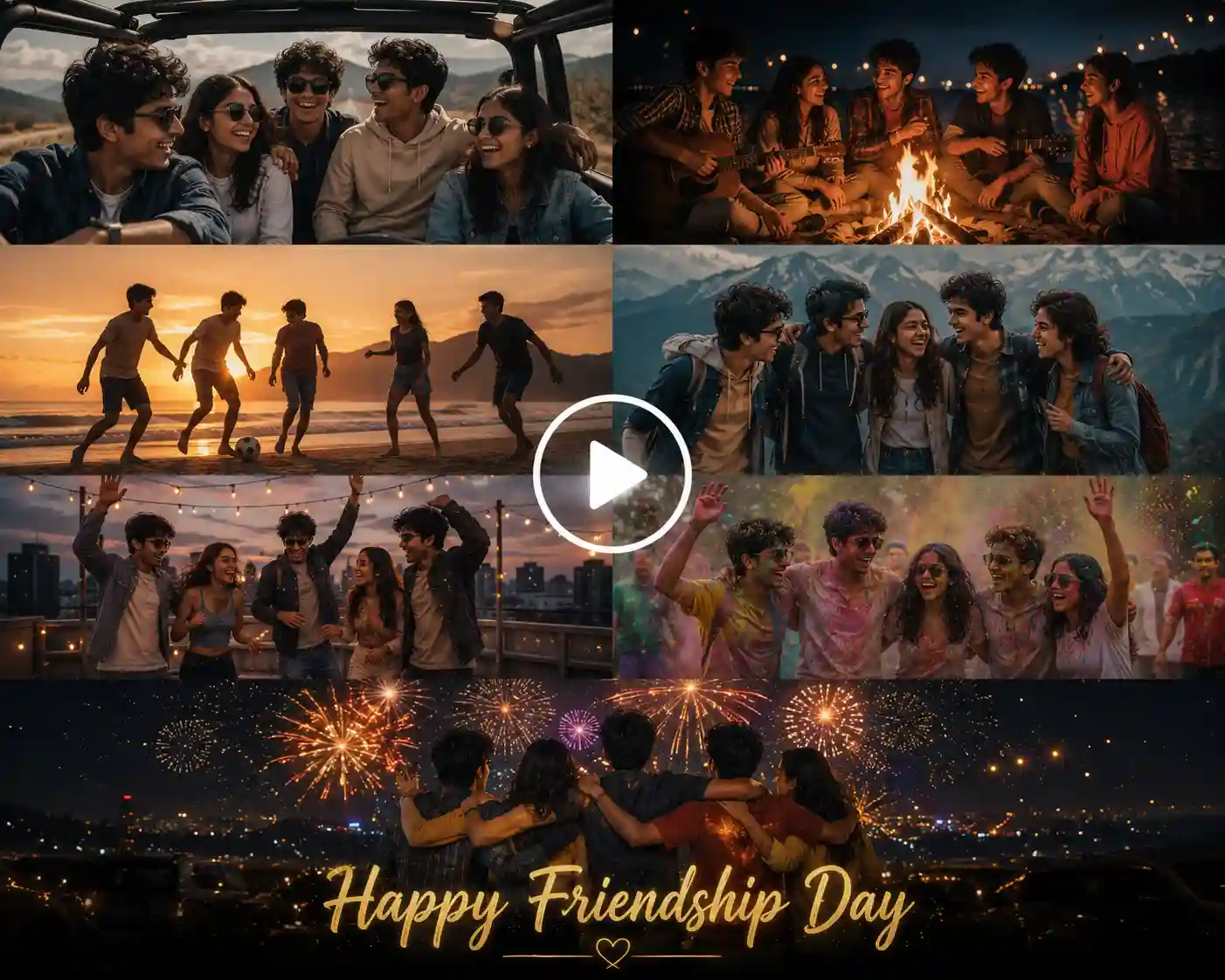 Five teenage friends celebrating Friendship Day together.