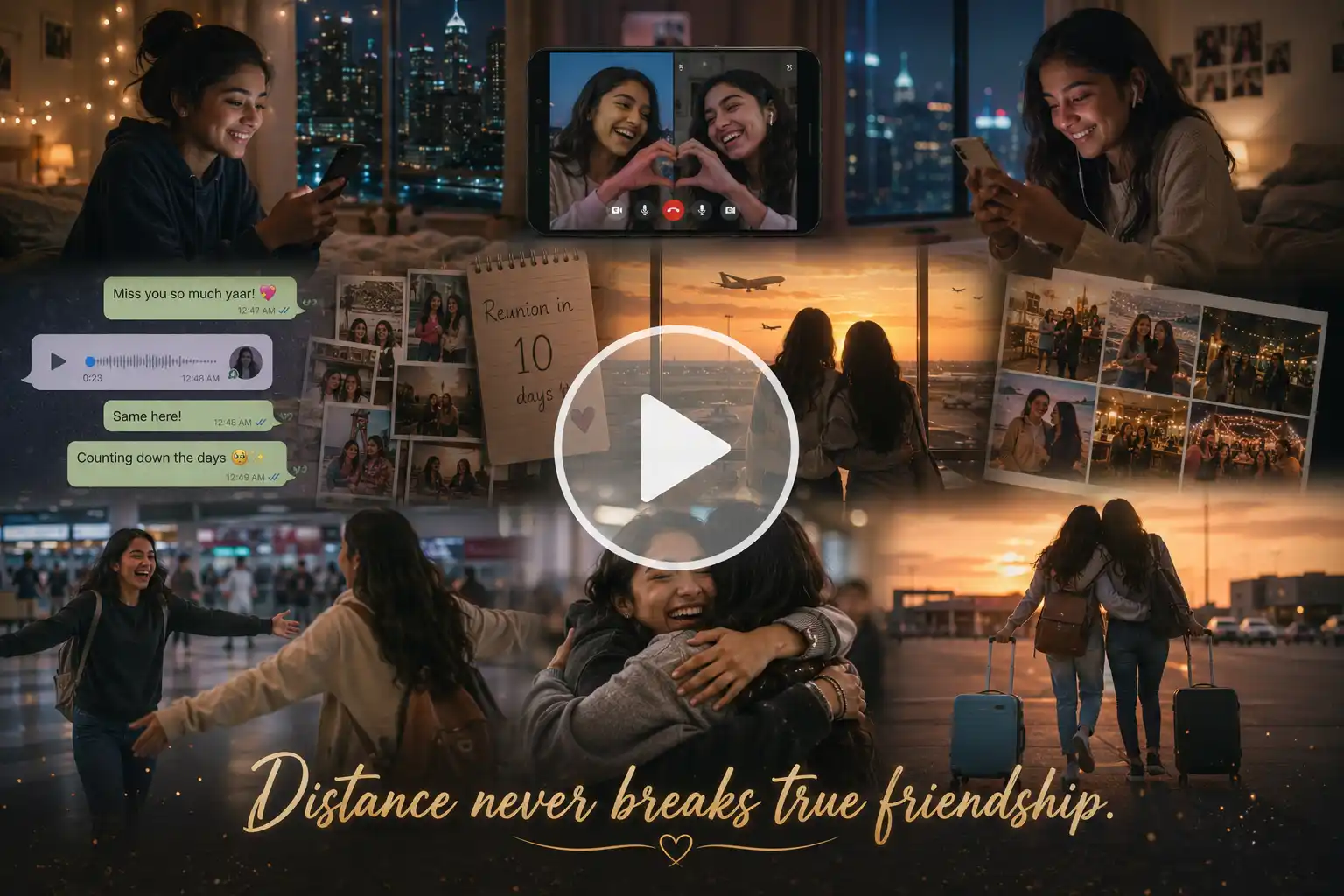Two long-distance friends reunited after years apart.