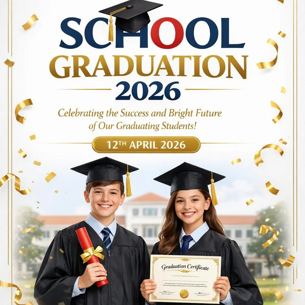 Elegant graduation ceremony invitation poster design.