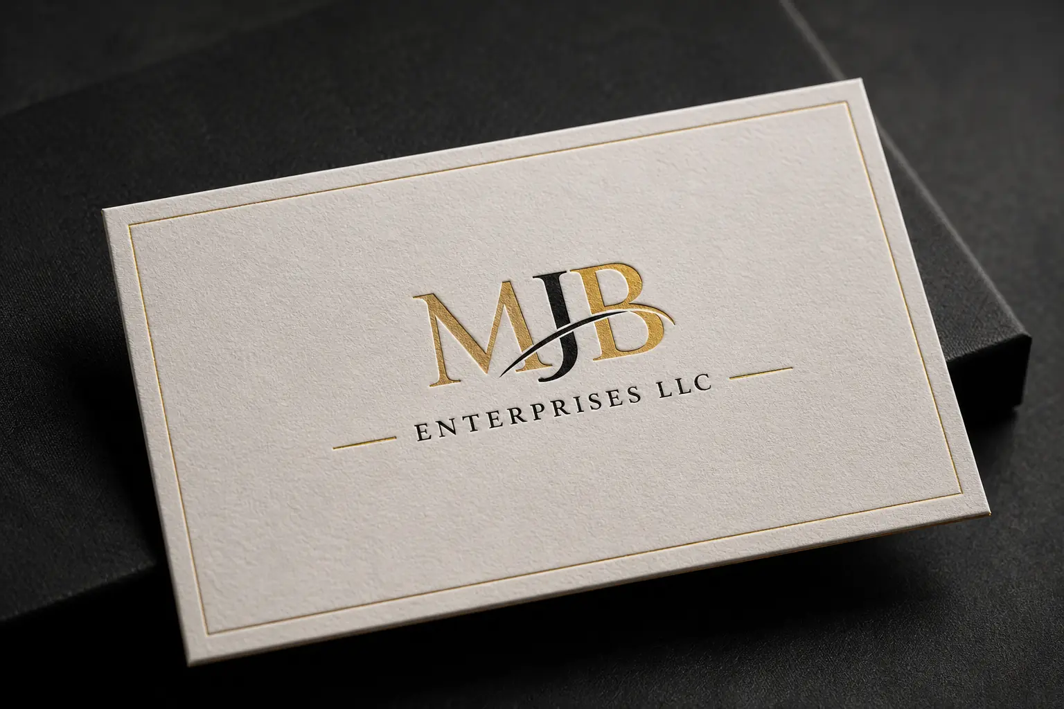 Minimalist luxury business card featuring a centered logo, generous negative space, neutral colors, and subtle premium finishes.