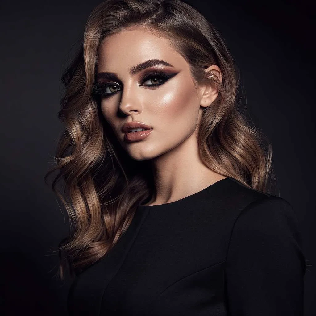 Dramatic smoky eye makeup with an editorial beauty look.