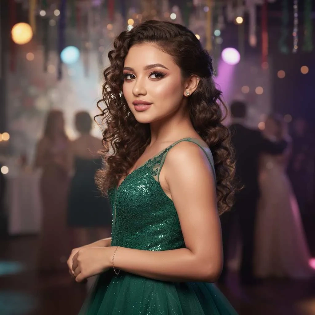 Sparkling prom makeup with a youthful glamorous look.