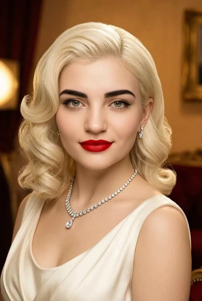 Old Hollywood glamour inspired by Marilyn Monroe.