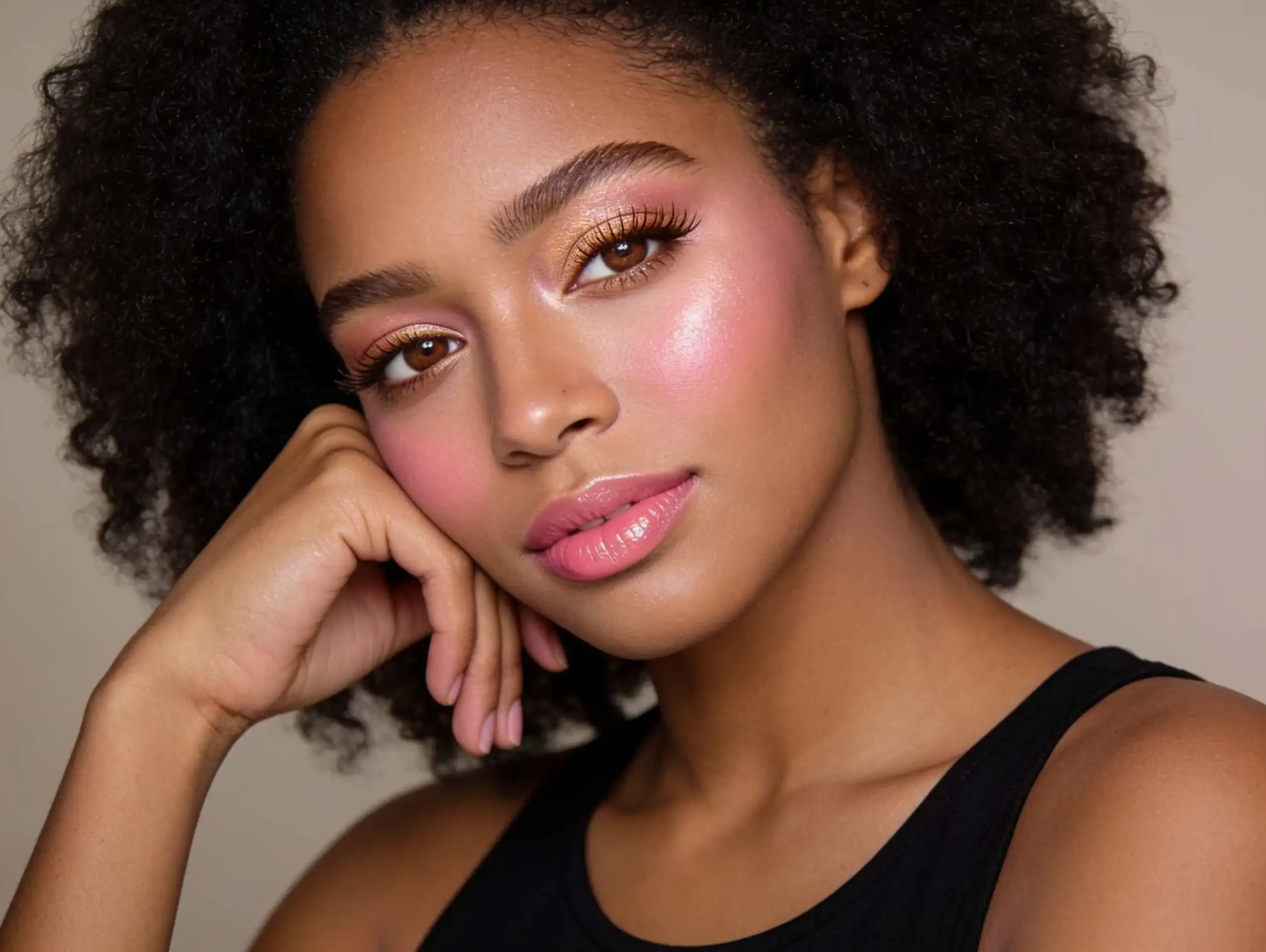 Fresh natural makeup with a healthy youthful glow.