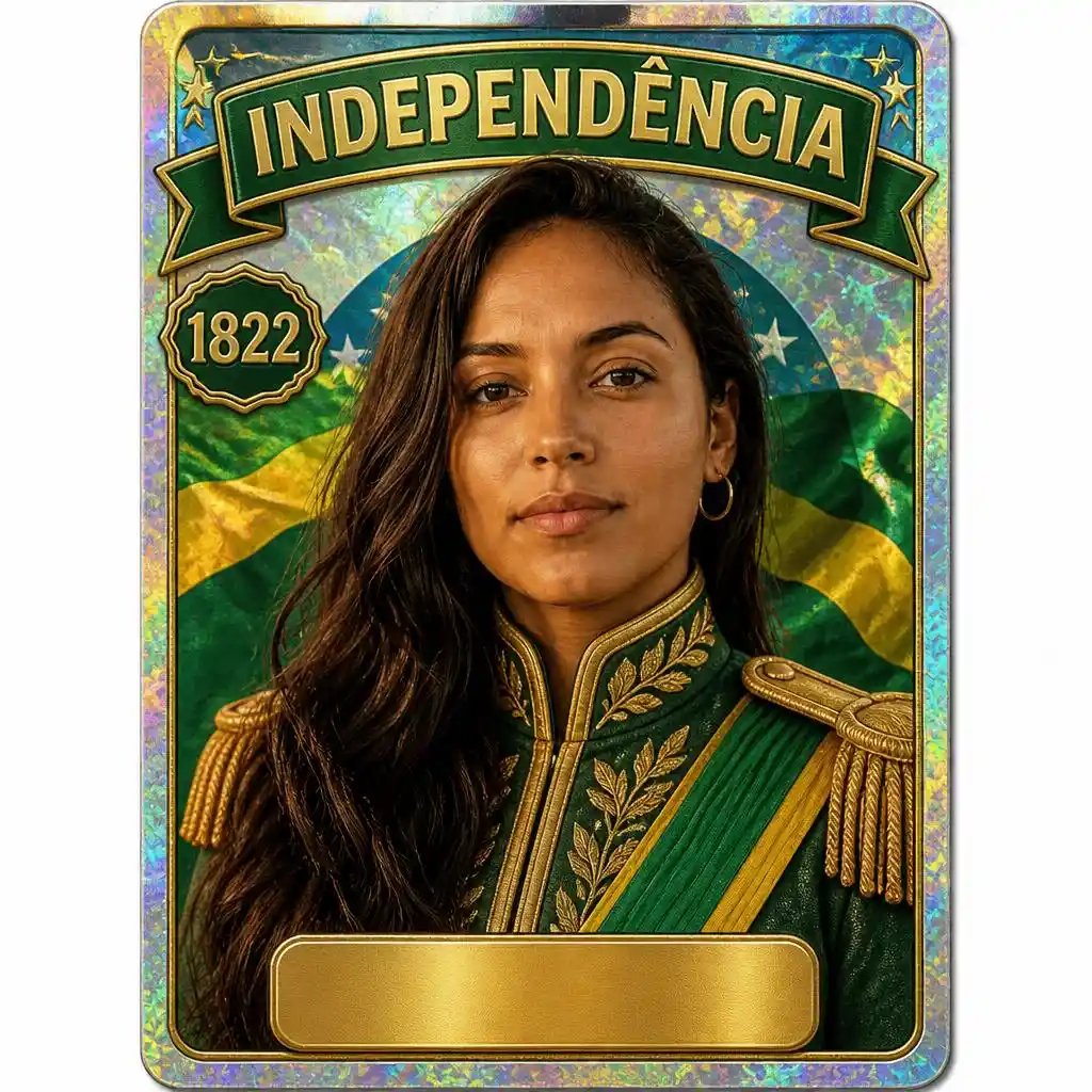 Mulher brasileira usando roupa verde e amarela em homenagem ao 7 de Setembro