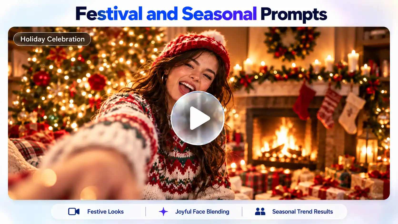 A girl in a christmas sweater for christmas celebration.