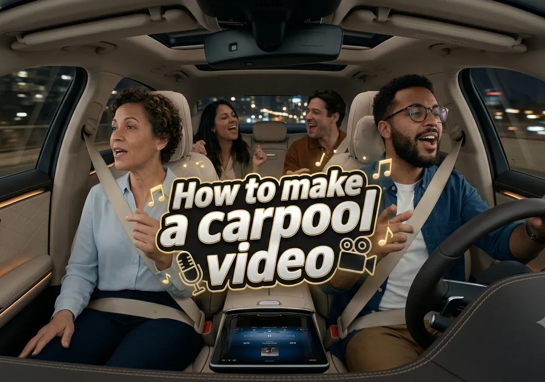 Two women and 2 men in a car singing together and driving.